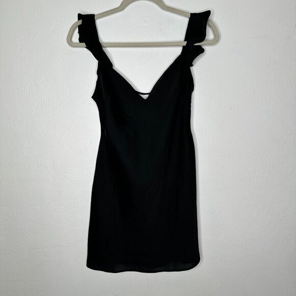 Free People What I Want Mini Slip Dress Small Black Flutter Sleeve Size XS - Picture 3 of 9